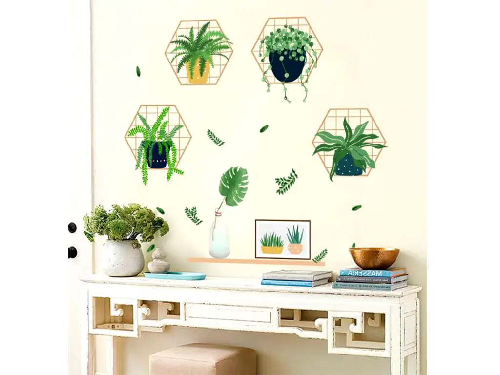 Stickere perete, Folina, decor cu plante verzi