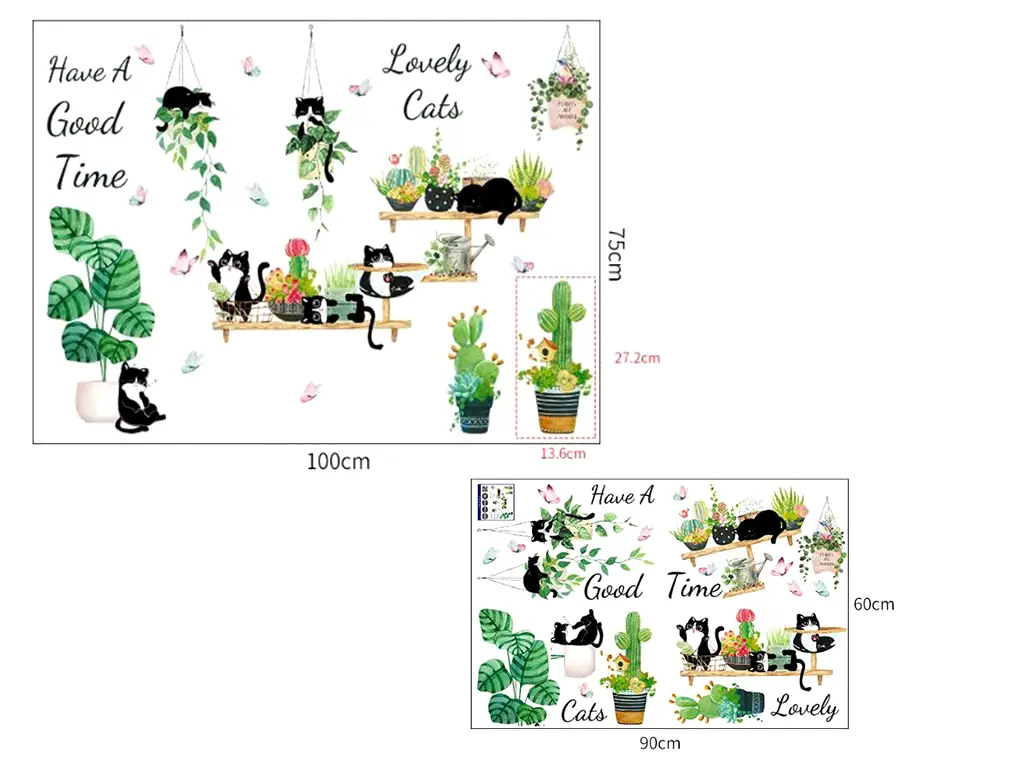 Stickere Pisici jucăuşe prin plante verzi