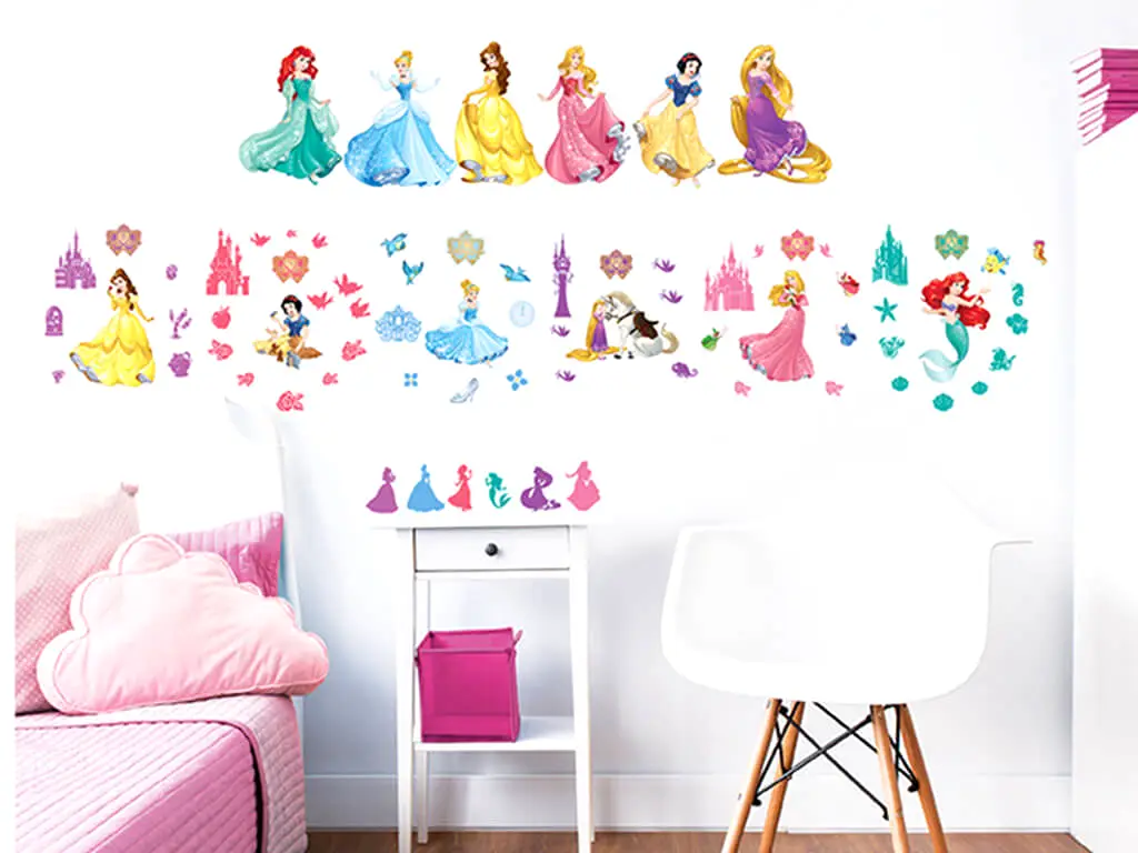 Set 77 stickere Prinţesele Disney, Walltastic, multicolor