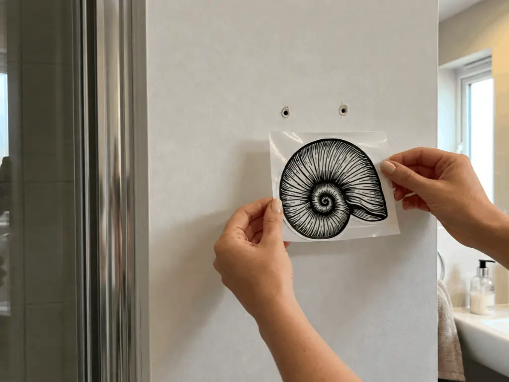 Set 20 stickere pentru mascarea găurilor din faianță, scoici negre
