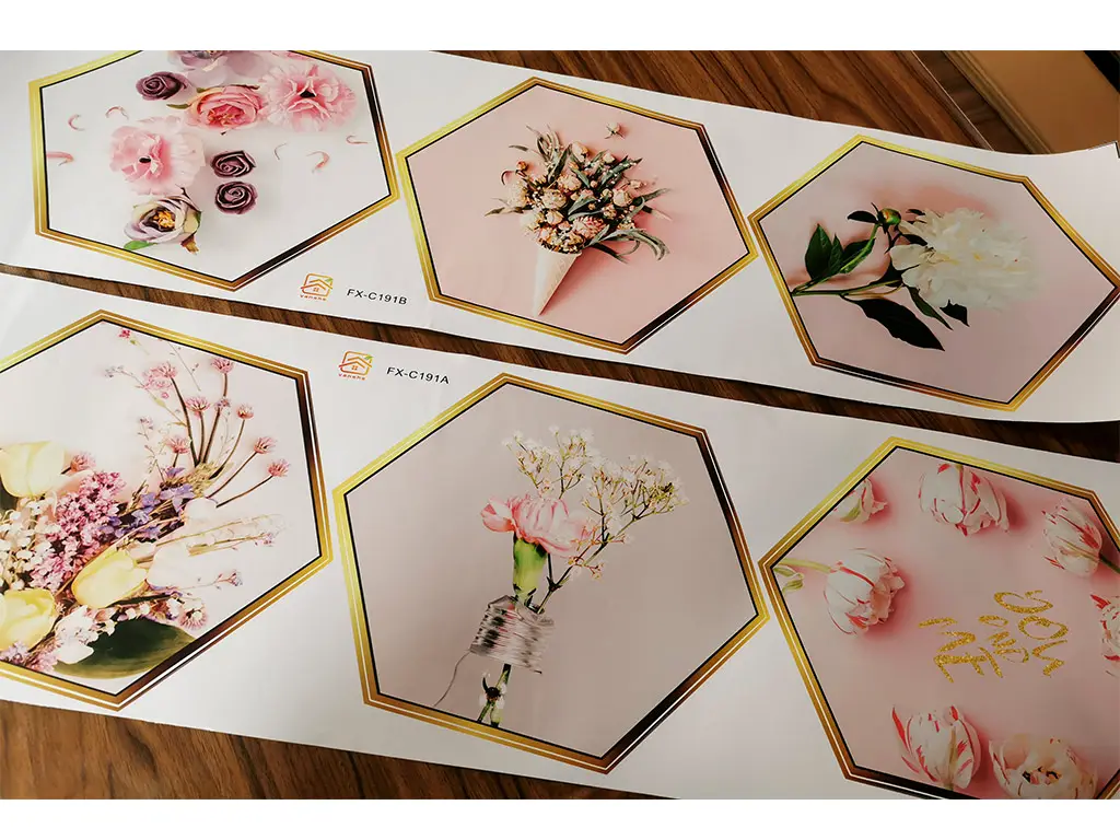 Set 6 stickere, postere autocolante cu modele florale