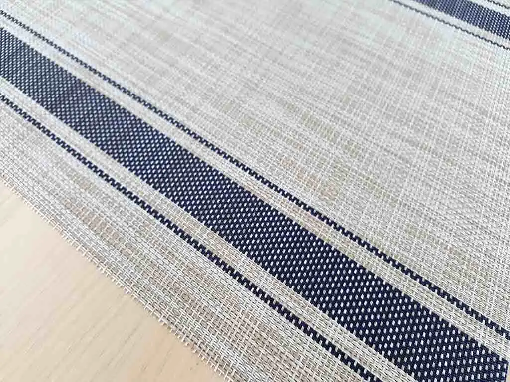 Suport farfurie masă Rita, Folina, gri cu dungi negre, 45 x 30 cm - set 2 bucati