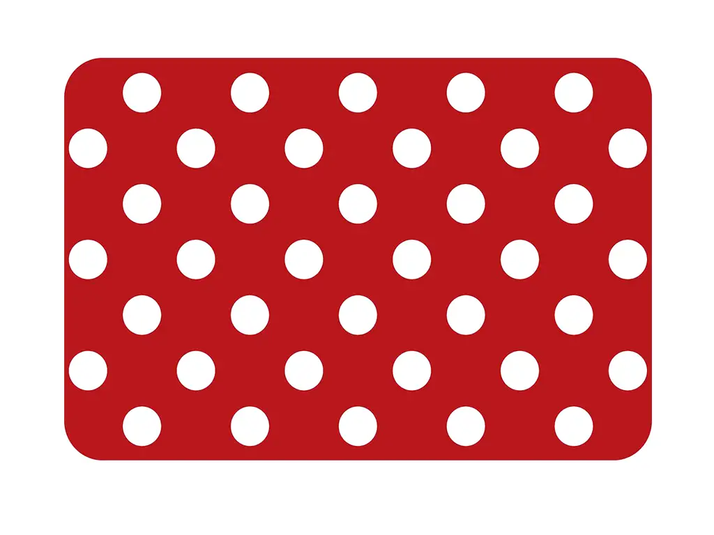 Suport farfurie masă Venito, d-c-fix, PVC, roşu cu buline albe, 29x44 cm