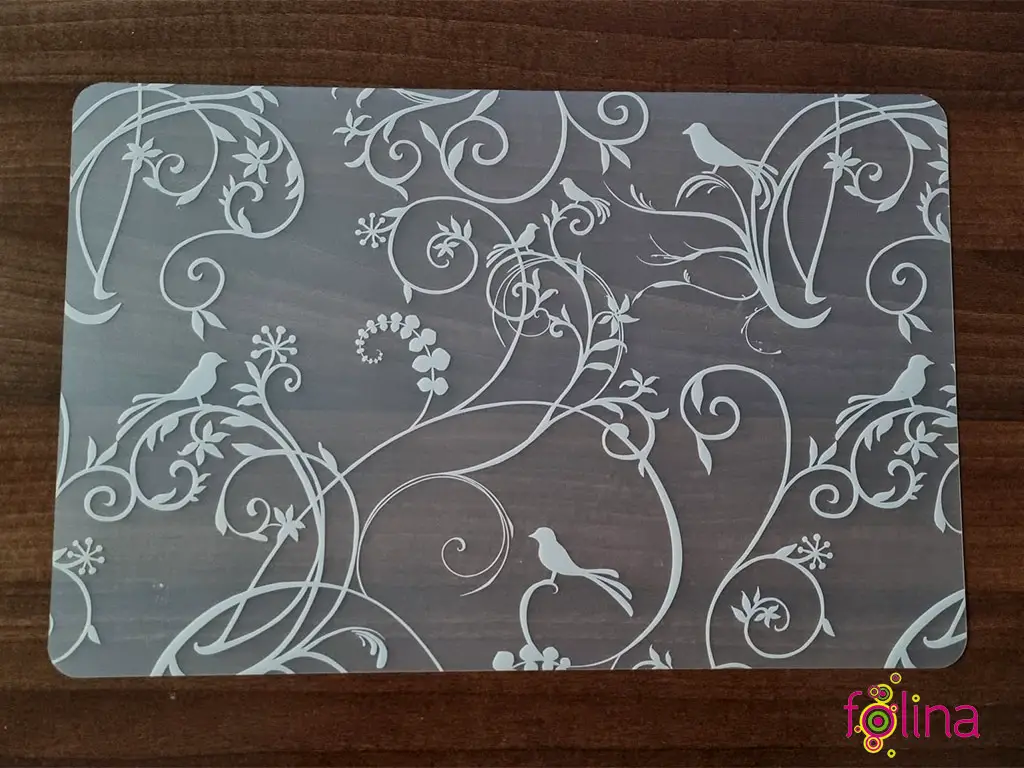 Suport farfurie masă Alisa, d-c-fix, PVC transparent cu imprimeu floral, 44 x 29 cm