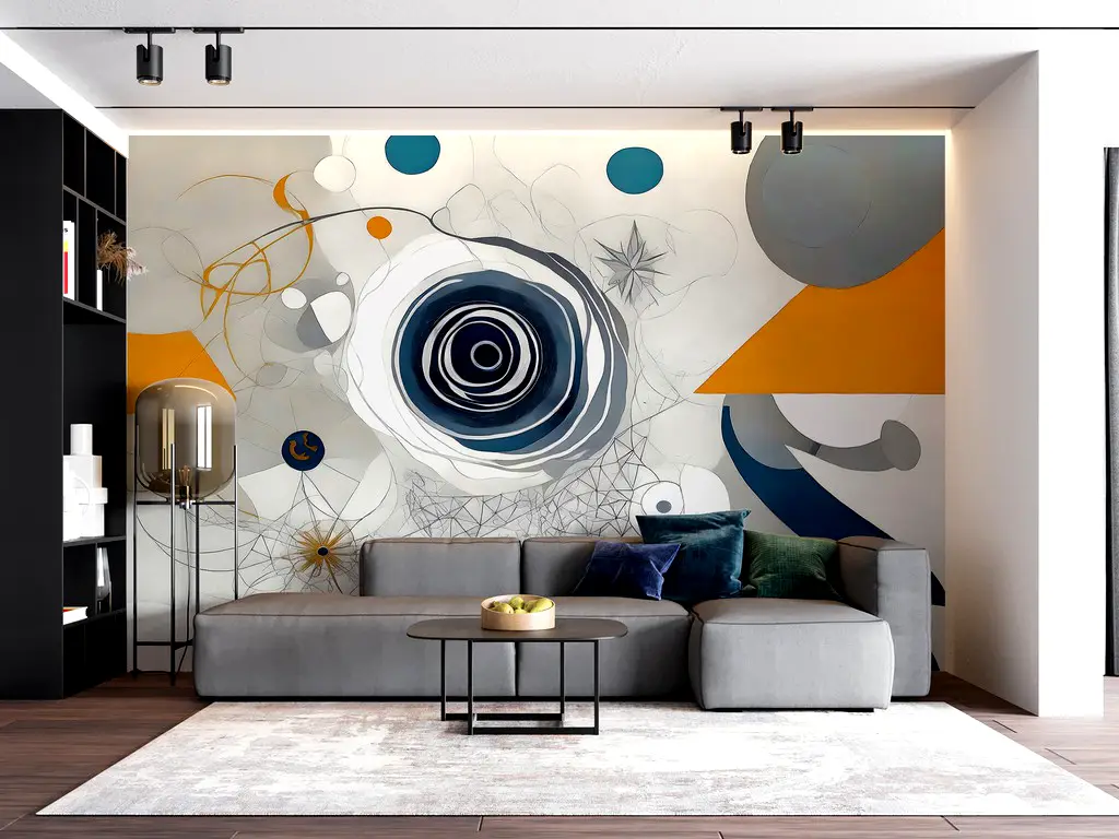 Fototapet Abstract Geometric Art, decor cameră tineret, birou, 312x219 cm