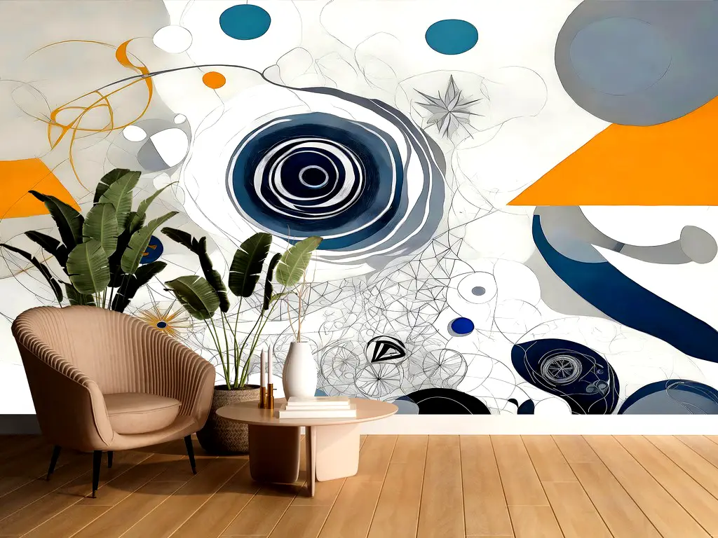 Fototapet Abstract Geometric Art, decor cameră tineret, birou, 312x219 cm