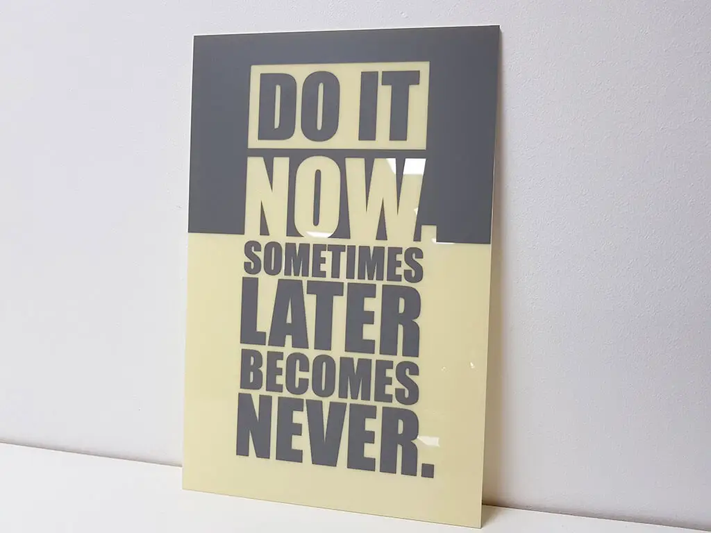 Tablou mesaj motivaţional Do it now, Folina, decorațiune cu text, dimensiune tablou 23x34 cm