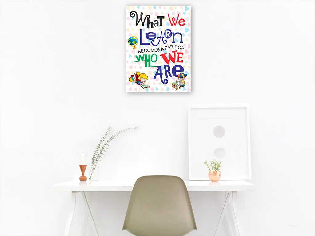 Tablou mesaj motivaţional Learn, multicolor, 40x30 cm