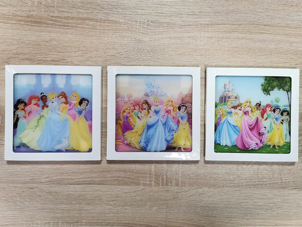 Set 3 Tablouri cu Prinţesele Disney, AGDesign, decoraţiune perete cameră fetiță