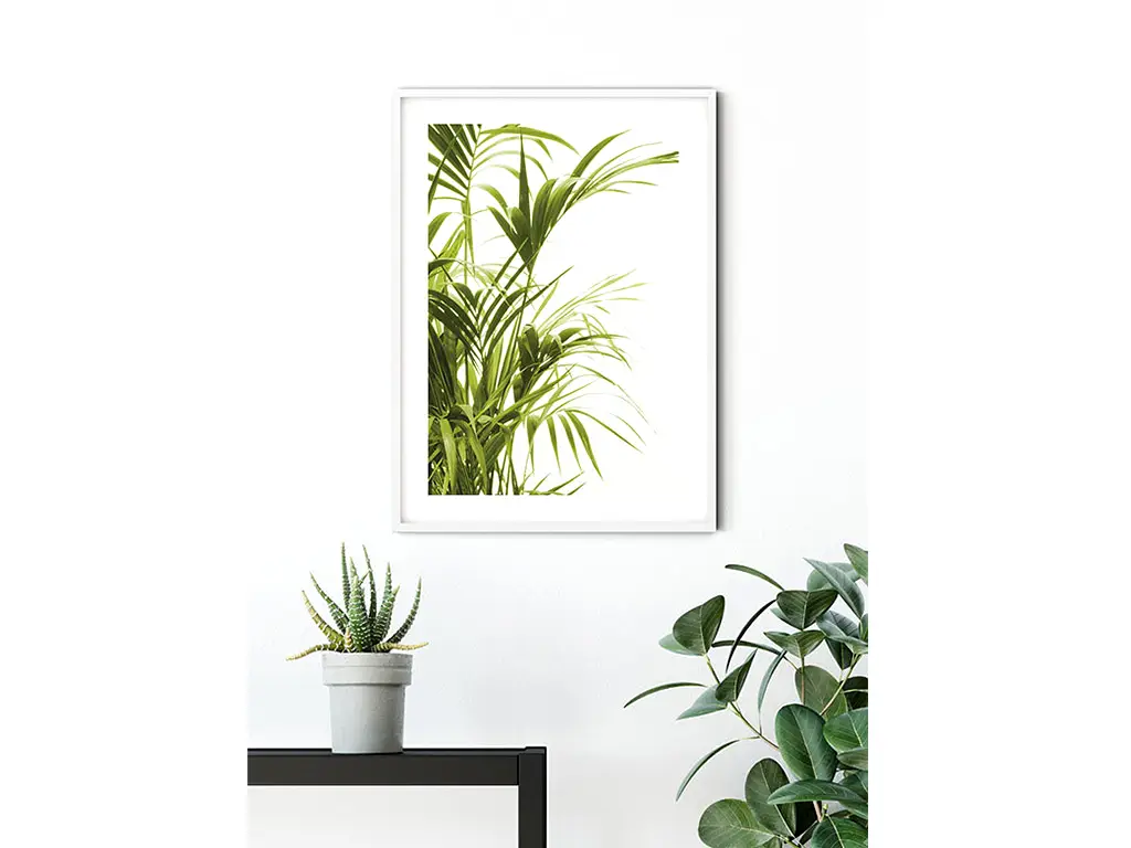 Tablou cu plante verzi Reer Leaves, Komar Art Poster, in rama alba, 40x50 cm