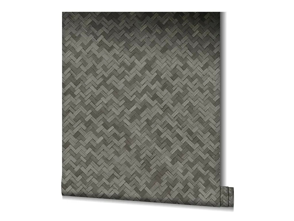Tapet gri închis cu model geometric, Marburg Botanica 33310