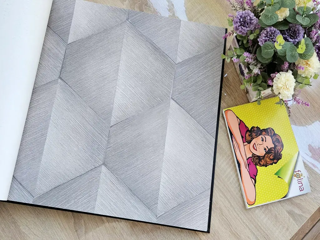 Tapet gri taupe cu model geometric, Erismann GMK4 1037038, vlies extralavabil