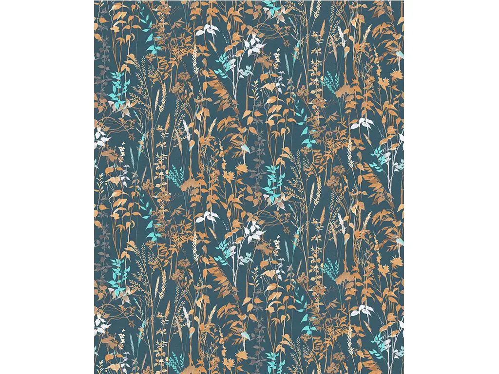 Tapet bleumarine cu imprimeu floral, Erismann Casual Chic 1025808