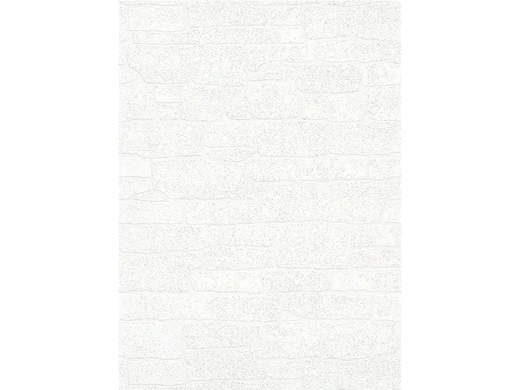Tapet imitaţie zid piatră albă cu sclipici argintiu, Erismann Imitations 1009101