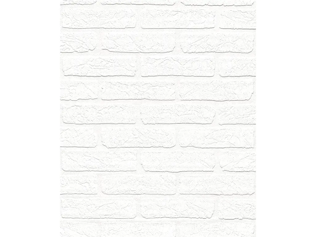 Tapet imitaţie cărămidă albă, cu model în relief, Rasch Wallton 150100