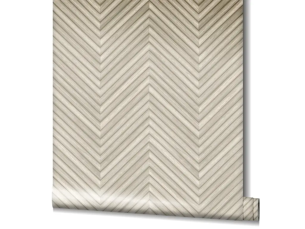 Tapet chevron textură lemn greige, Marburg Travertino 33373, vlies extralavabil