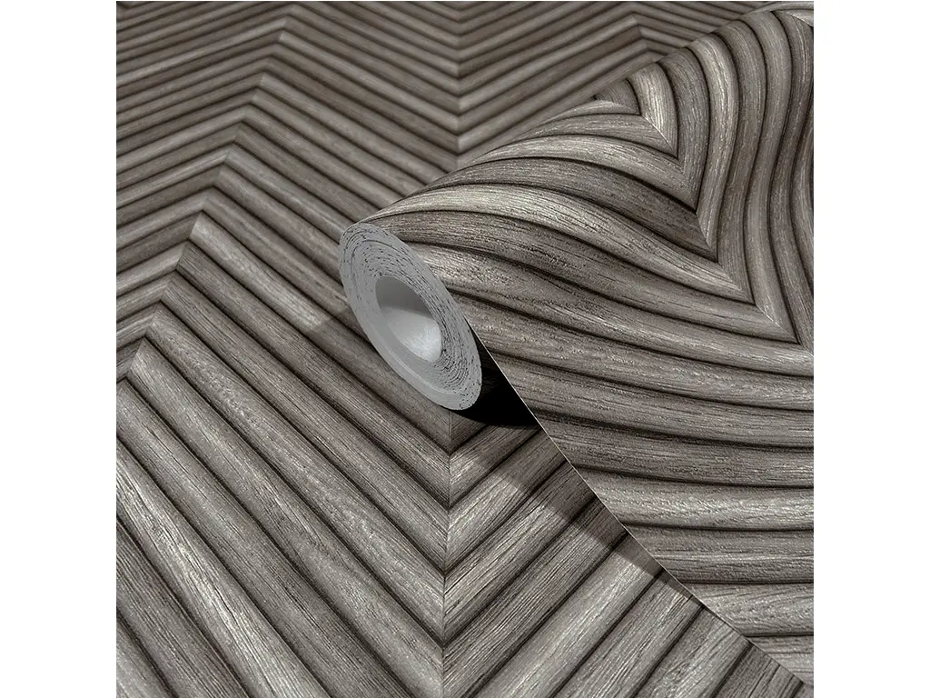 Tapet chevron textură lemn gri, Marburg Travertino 33380, vlies extralavabil