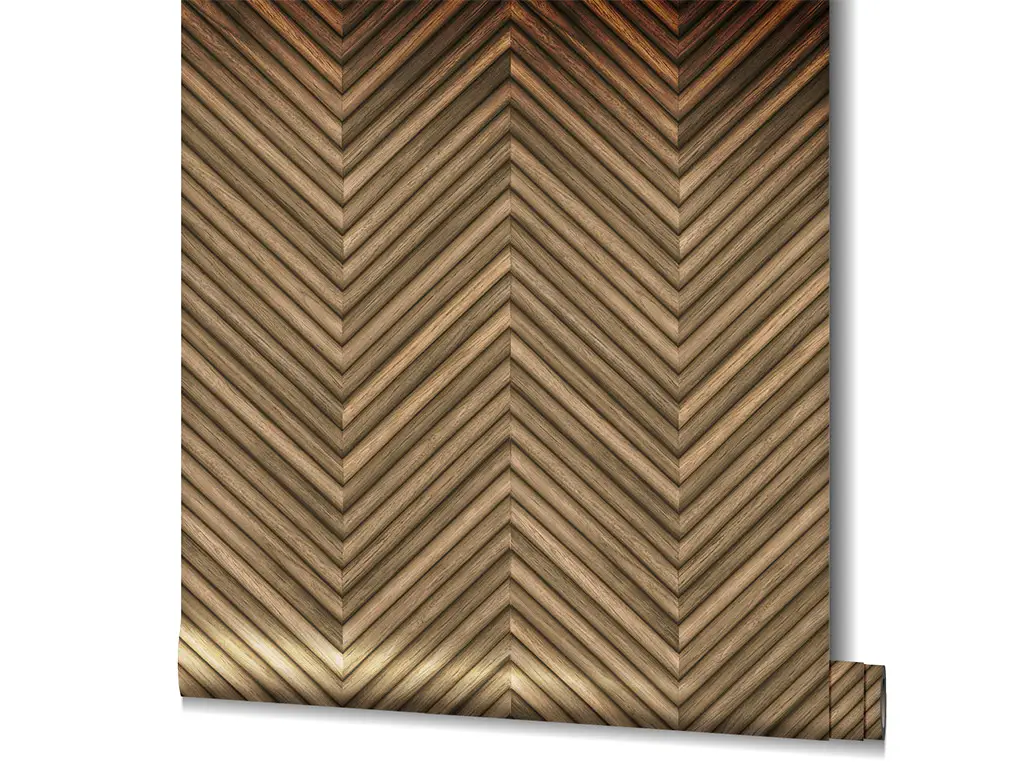 Tapet chevron textură lemn natur, Marburg Travertino 33377, vlies extralavabil