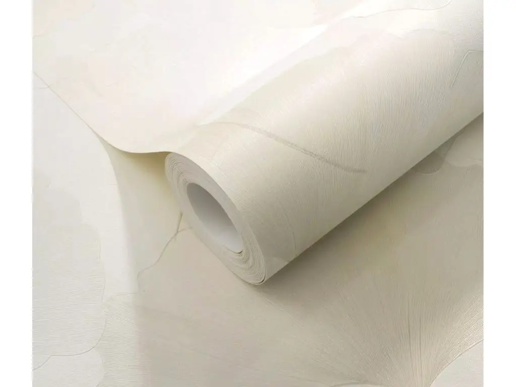 Tapet crem cu frunze de ginkgo, texturat, Erismann Elysium 1047014, rolă de 0.53x10 metri