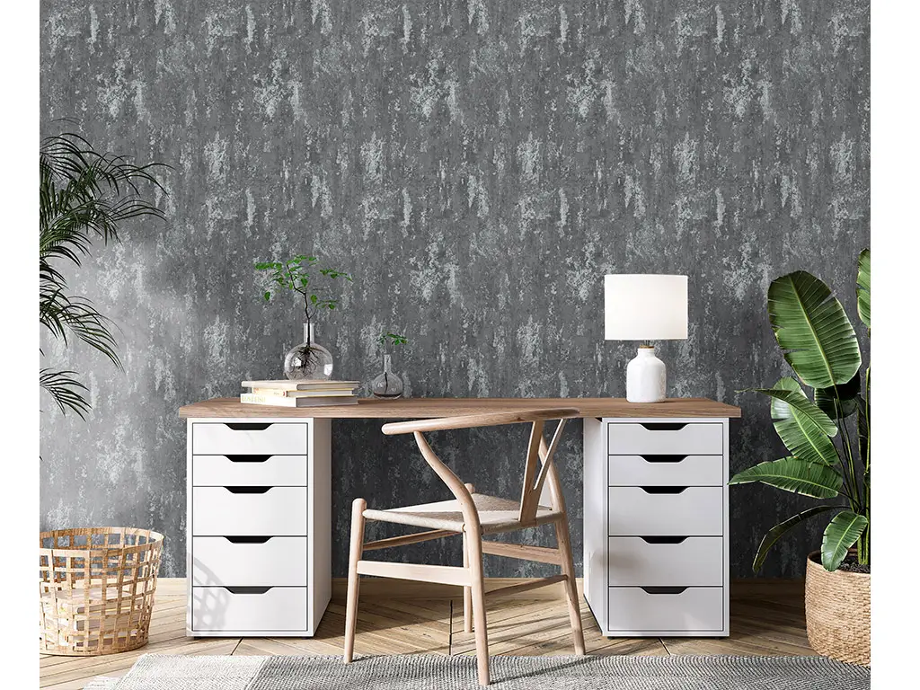 Tapet imitaţie decorativă gri închis, Erismann Casual Chic 1027310