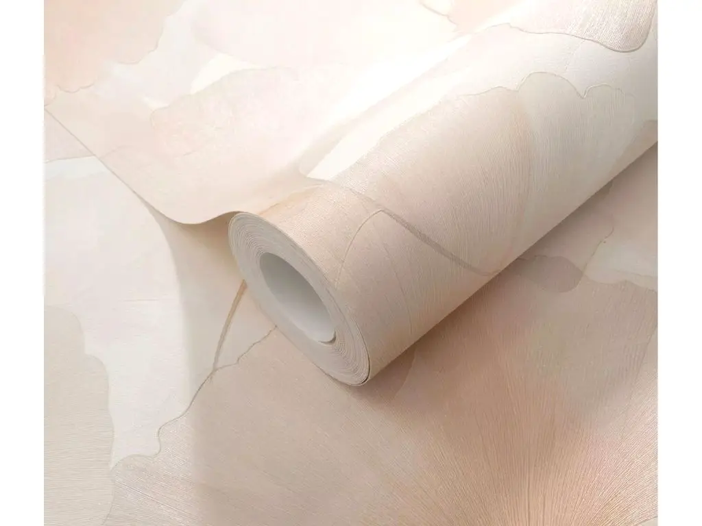 Tapet dormitor, Erismann Elysium 1047005, frunze roz pal cu aspect ușor sidefat, vlies, rolă de 0.53x10 metri