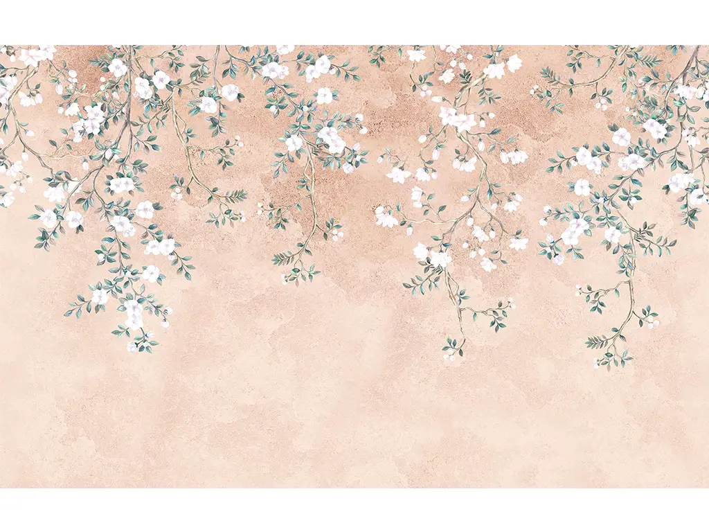 Fototapet floral, Komar Hanging Hanami, pe suport vlies, 400x250 cm