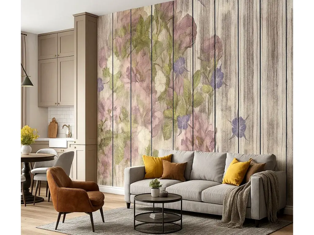 Fototapet floral Vintage Rose, Komar, multicolor, 500 x 250 cm