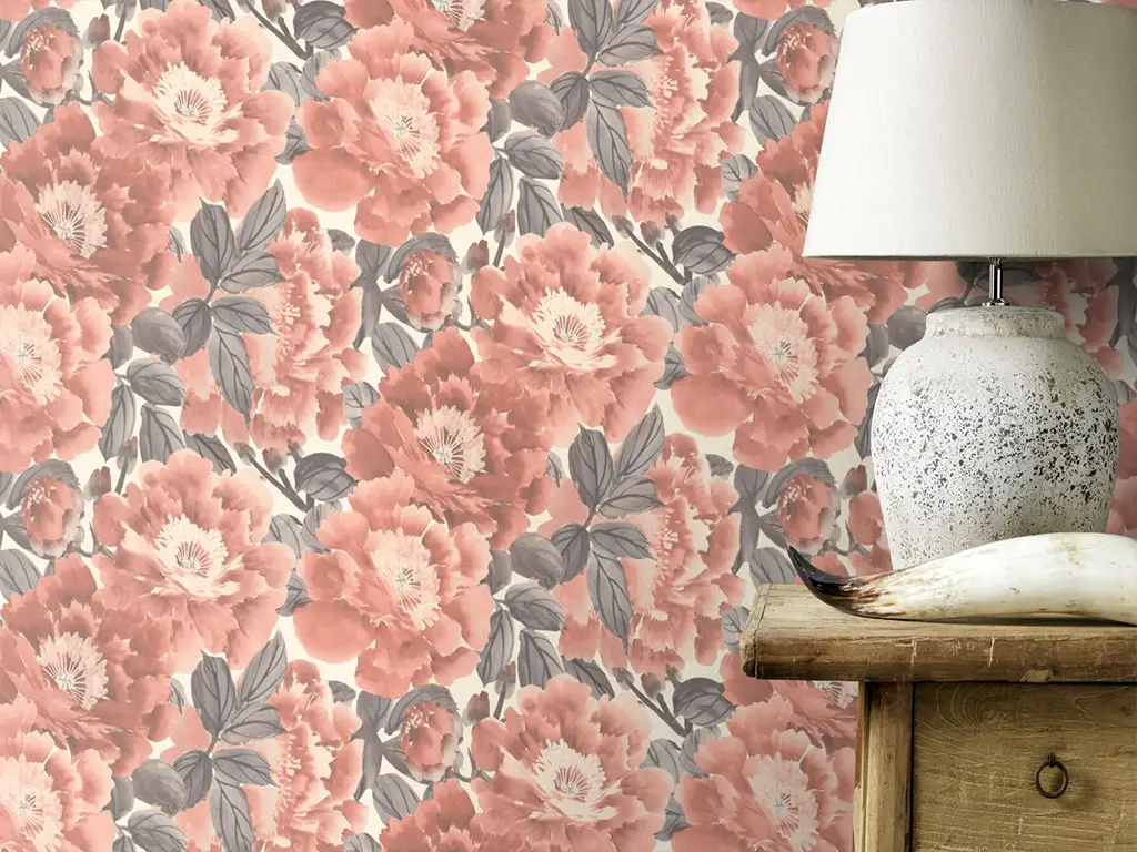 Tapet floral roz pal, superlavabil, Home Design 408331