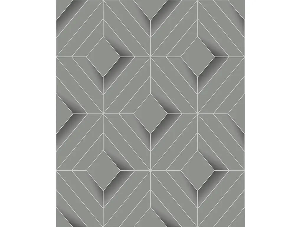 Tapet modern gri, Ugepa, model geometric cu linii argintii, Galactik L61409