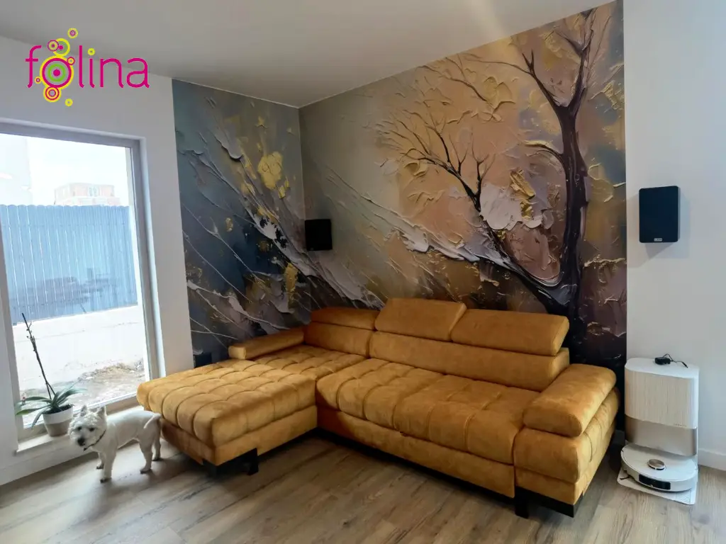 Fototapet abstract imitaţie decorativă,  Autumn Whispers, decor perete living, dormitor, 416x290 cm