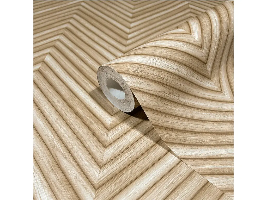 Tapet chevron bej texturat, Marburg Travertino 33376, vlies extralavabil