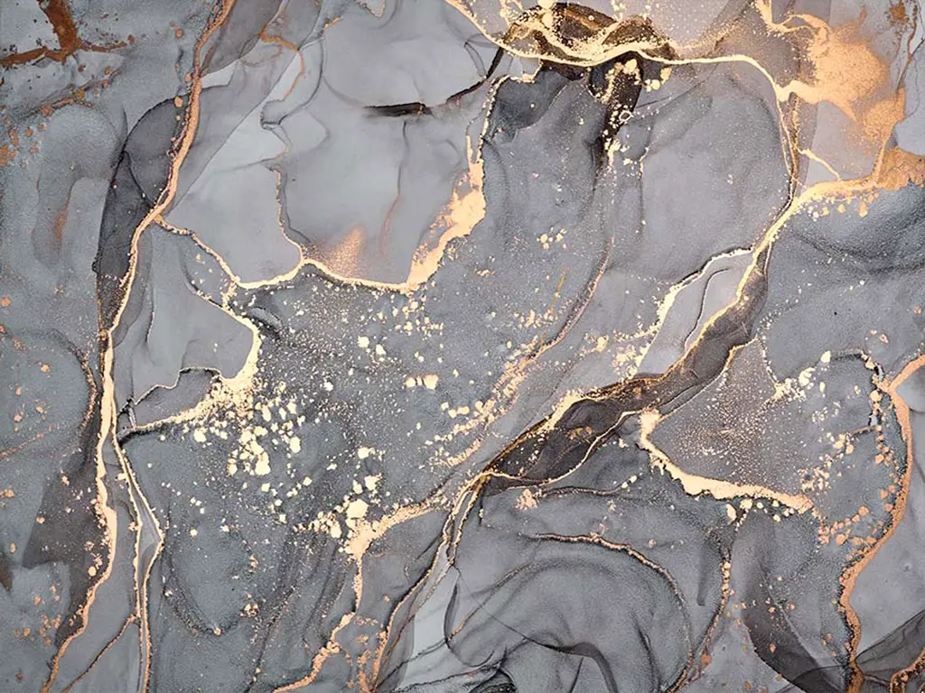 Tapet baie Golden textured marble, marmură gri cu detalii aurii, material Brush cu Water System rezistent la apă