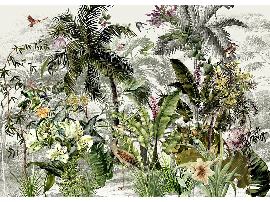 Fototapet peisaj junglă, Komar Birds in the jungle, vlies, 350x250 cm