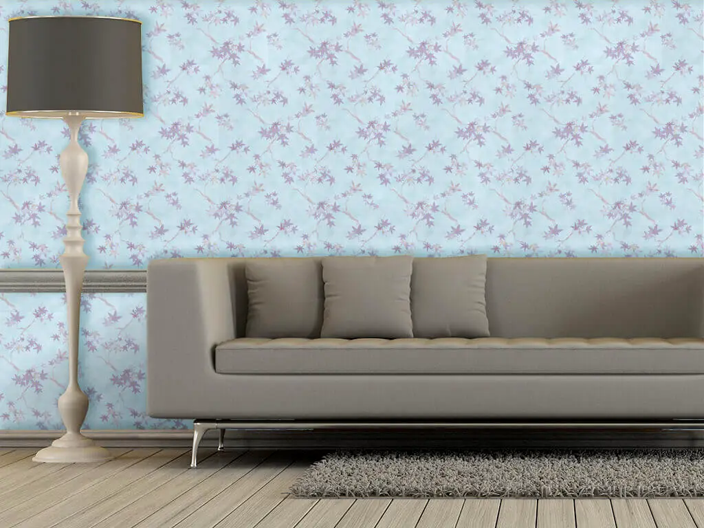 Tapet PVC Branche, Folina, decorațiune cu imprimeu floral, tapet cu nuanțe pastel