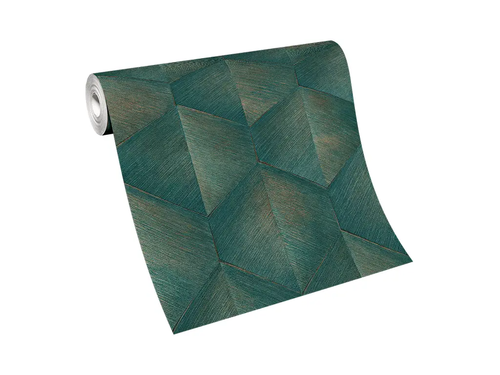 Tapet verde cu model geometric, Erismann GMK4 1037019, vlies extralavabil