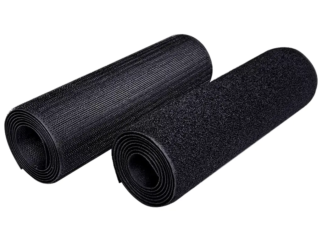 Set bandă Velcro fără adeziv, benzi Hook and Loop, set bandă cu scai și puf ideală pentru cusut, role cu lățimea de 20cm - culoare neagră
