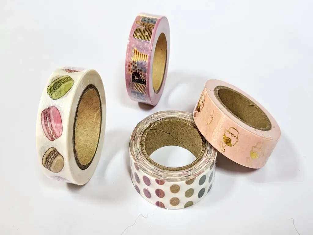 Set 4 role washi tape, benzi adezive colorate