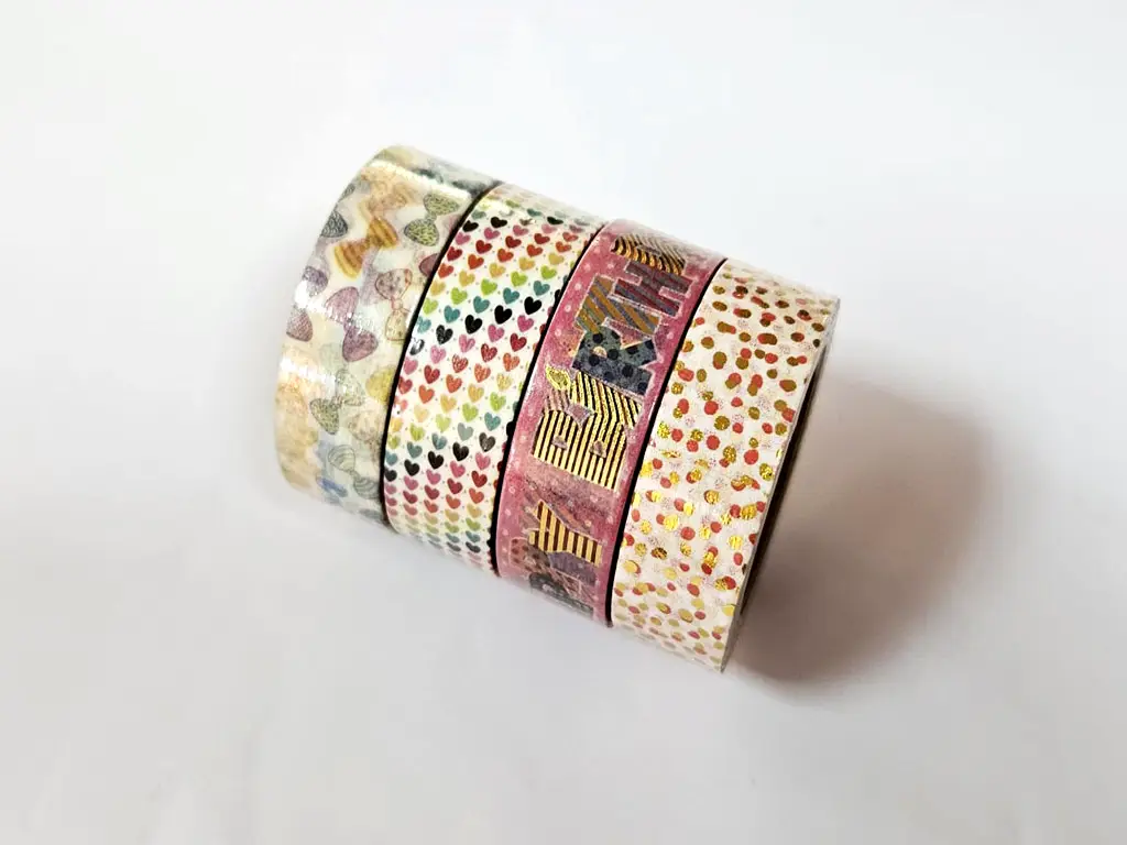 Set 4 role washi tape, benzi adezive Happy Birthday