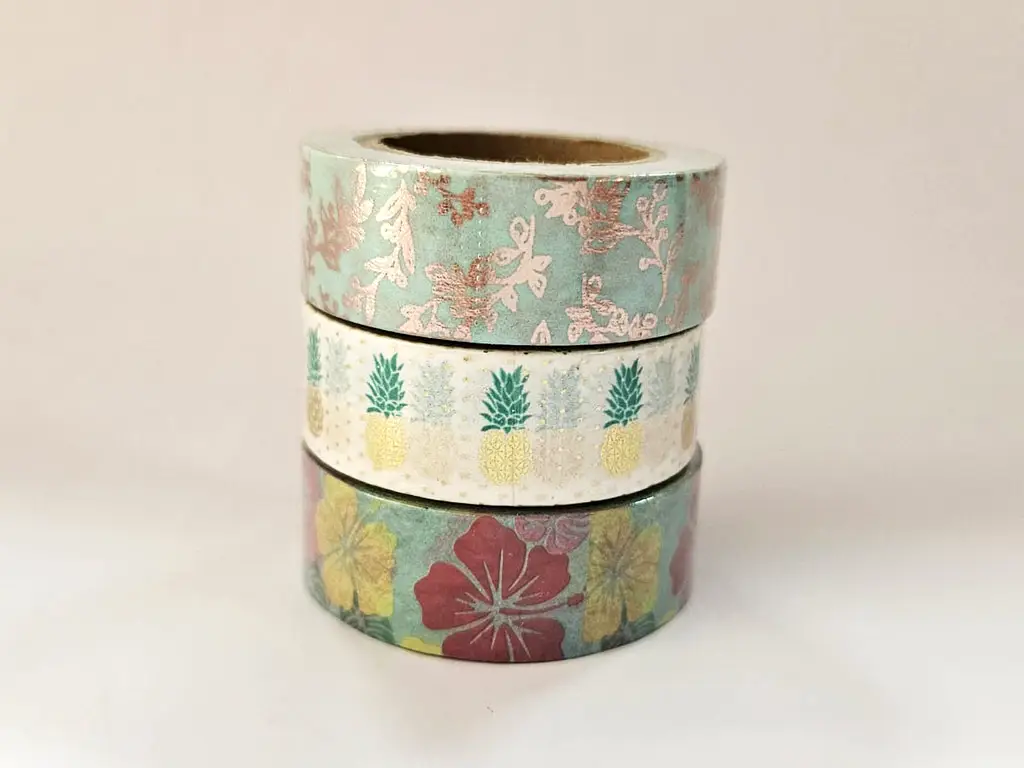 Set 3 role washi tape, benzi adezive decorative exotic design