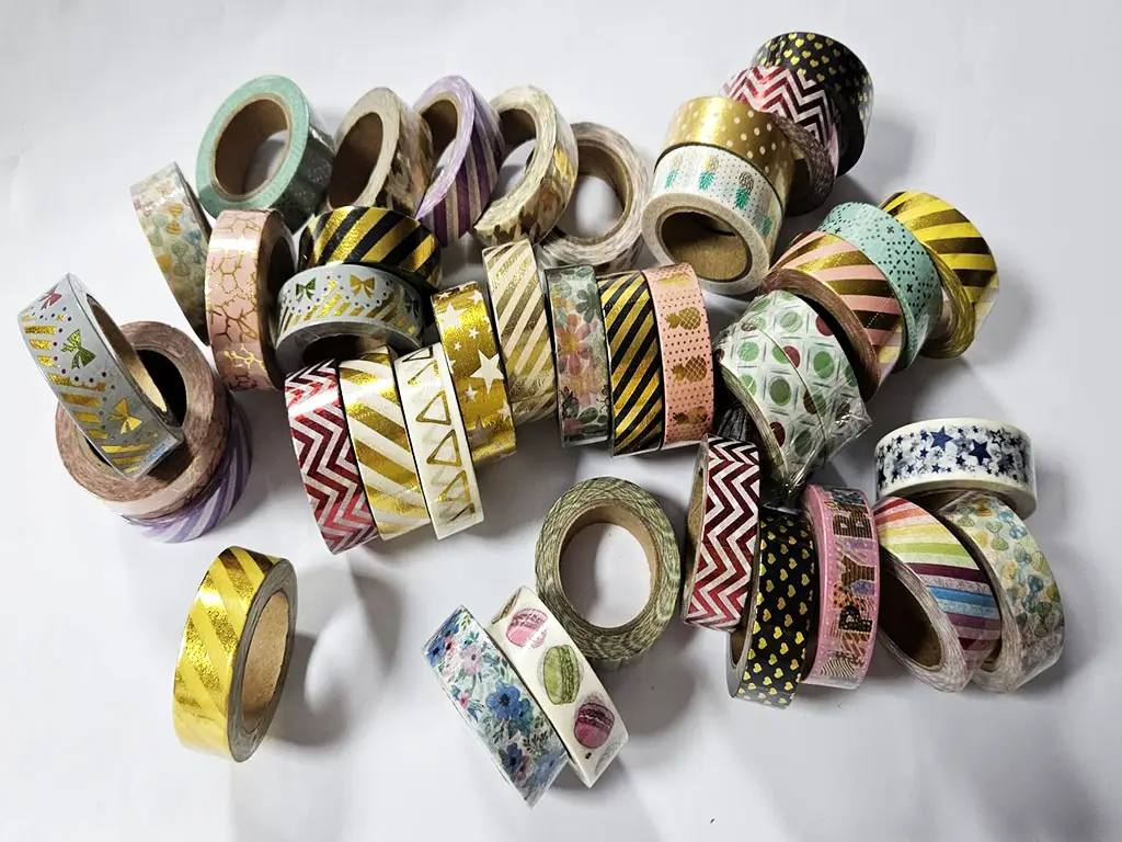 Set 39 role Washi Tape, benzi adezive decorative, diferite modele si culori
