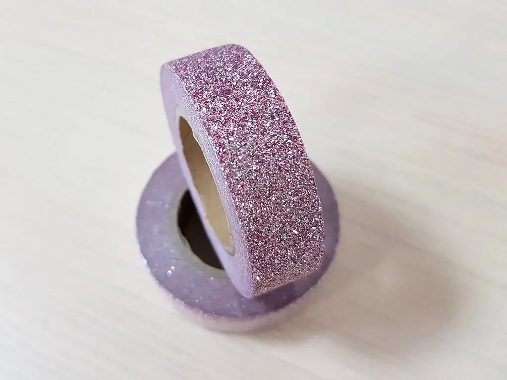 Bandă adezivă Washi Tape Glitter Pink Sand, Folina, 15mmx5m