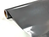 Folie carbon 5D gri lucios, material bubblefree, rolă de 152x200 cm