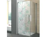 Folie cabină duş, Folina, sablare cu imprimeu țestoase și corali, rolă de 100x210 cm