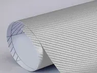 Autocolant argintiu carbon 3D, Folina, aspect mat, cu tehnologie de eliminare bule aer, rolă de 152x200 cm