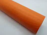 Autocolant portocaliu carbon 3D, Folina, aspect mat, rolă de 152x200 cm lăţime