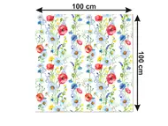 Autocolant mobilă decorativ, Folina, alb cu model floral, 100 cm lăţime, laminare mată