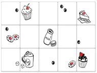 Autocolant perete bucatarie Cupcake, MagicFix, model prăjituri, 50x30 cm