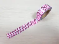 Bandă adezivă Washi Tape Damasc, Folina, culoare roz, dimensiune bandă 15mm x 10m