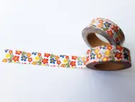 Bandă adezivă Washi Tape, Folina, model floral 1, rolă bandă adezivă 15 mmx10 m