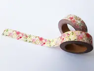 Bandă adezivă Washi Tape Trandafiri, Folina, model floral, rolă bandă adezivă 15 mmx10 m